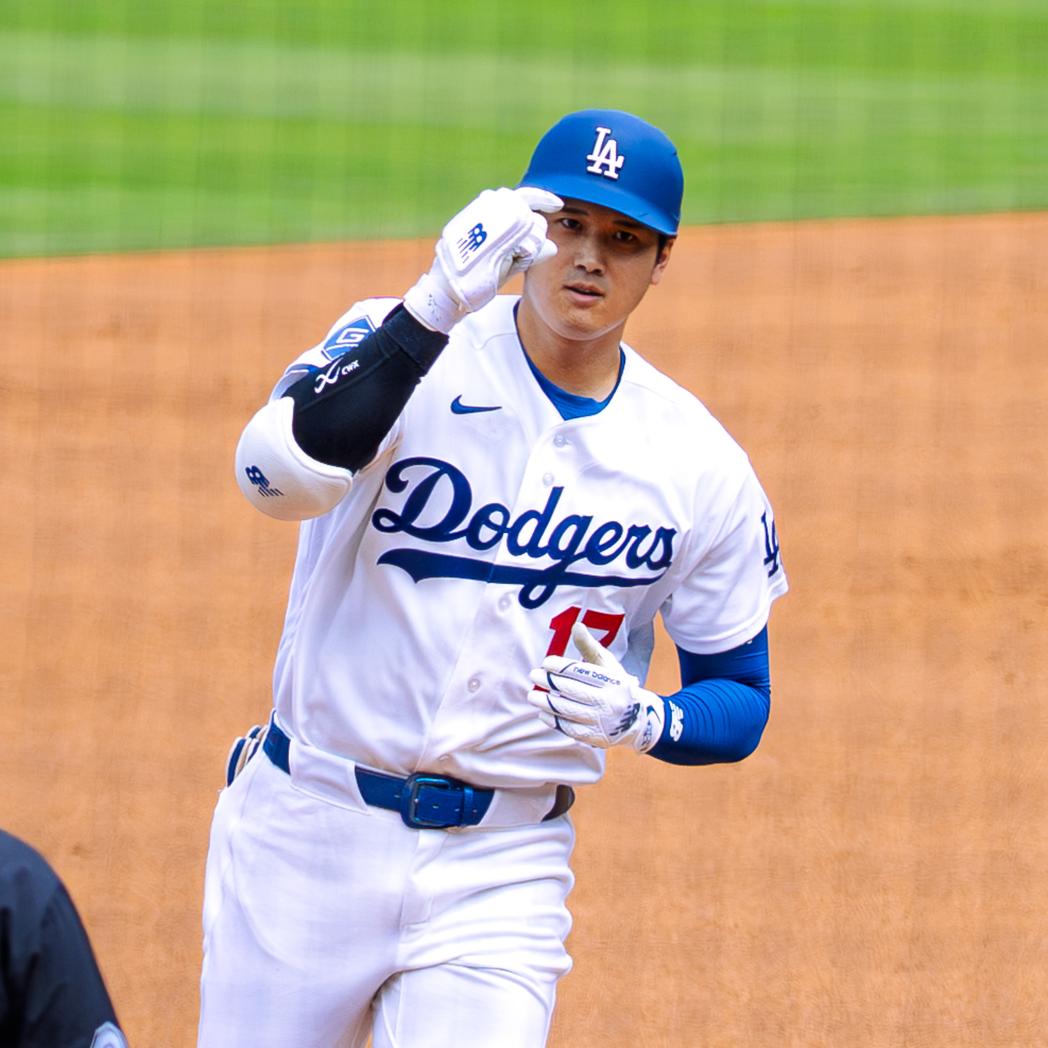 Shohei Ohtani rounding third base at Dodger Stadium, 2026 season